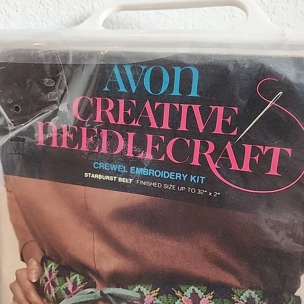 Vintage Embroidery Kit Starburst Belt 1974 Avon Creative Needlecraft Hippie Boho